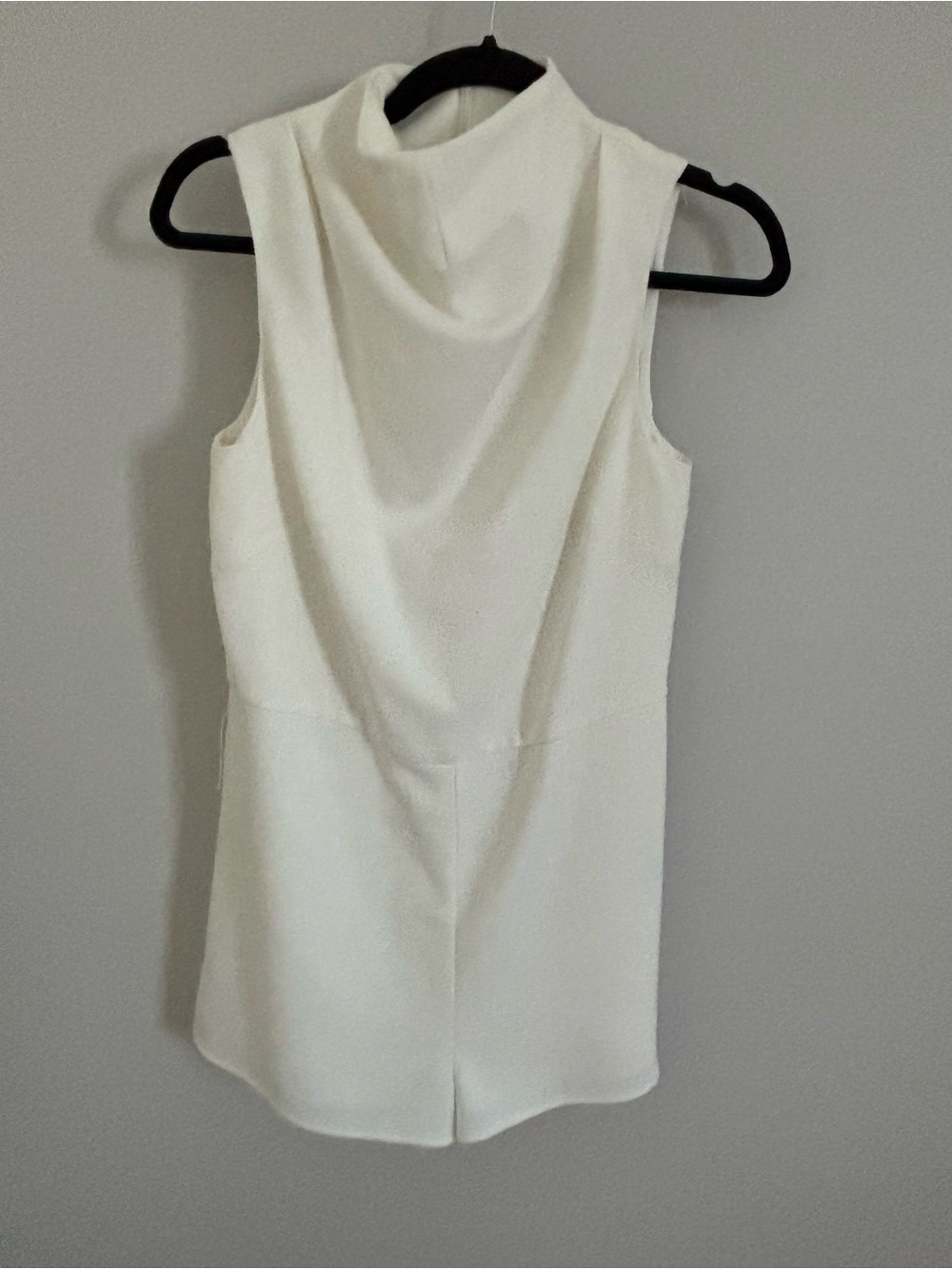 Sleeveless White Cowl Neck Women's Romper